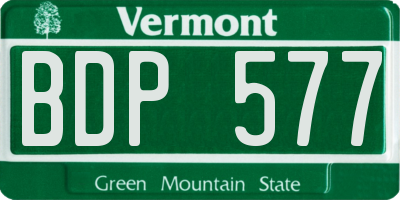 VT license plate BDP577