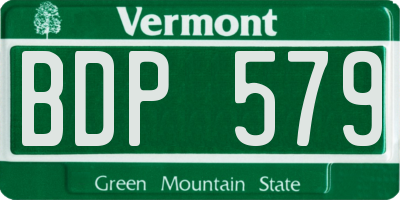 VT license plate BDP579