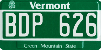 VT license plate BDP626