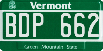 VT license plate BDP662