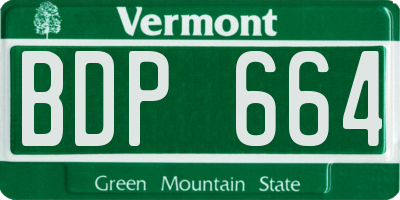 VT license plate BDP664