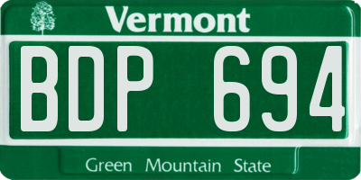 VT license plate BDP694