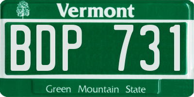 VT license plate BDP731