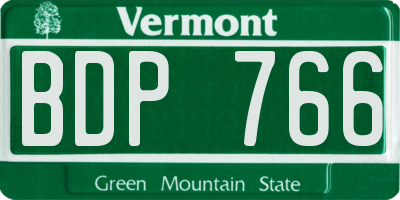 VT license plate BDP766