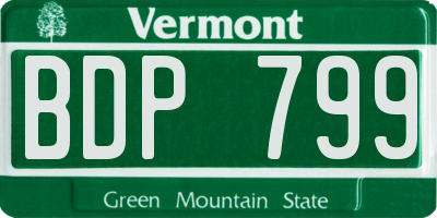 VT license plate BDP799