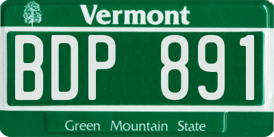 VT license plate BDP891