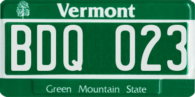 VT license plate BDQ023