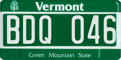 VT license plate BDQ046
