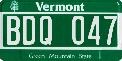 VT license plate BDQ047