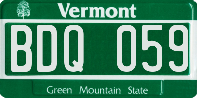 VT license plate BDQ059