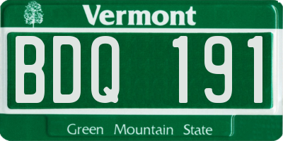 VT license plate BDQ191