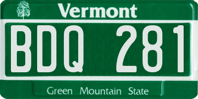 VT license plate BDQ281