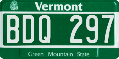 VT license plate BDQ297