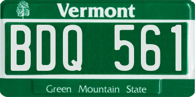 VT license plate BDQ561
