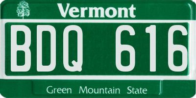 VT license plate BDQ616