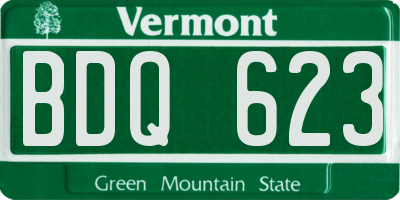 VT license plate BDQ623