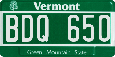 VT license plate BDQ650