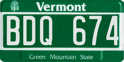 VT license plate BDQ674