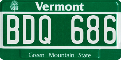VT license plate BDQ686