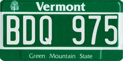 VT license plate BDQ975