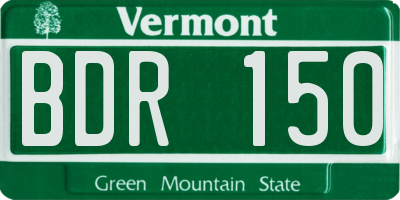 VT license plate BDR150