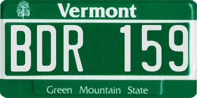 VT license plate BDR159