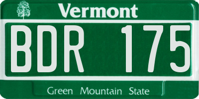 VT license plate BDR175