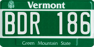 VT license plate BDR186