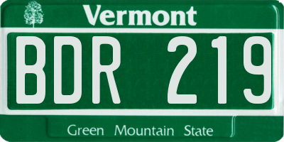 VT license plate BDR219