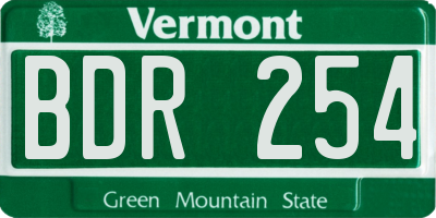 VT license plate BDR254