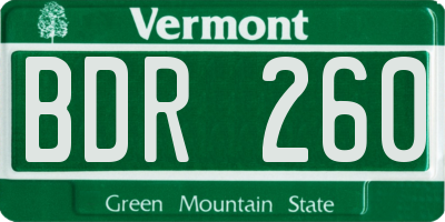 VT license plate BDR260