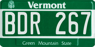 VT license plate BDR267