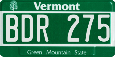VT license plate BDR275