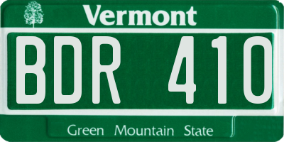 VT license plate BDR410