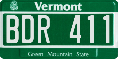 VT license plate BDR411