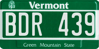 VT license plate BDR439