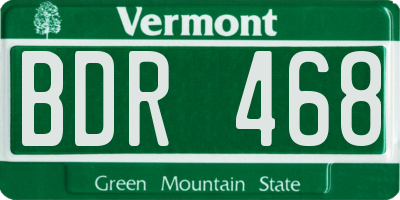 VT license plate BDR468