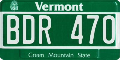 VT license plate BDR470