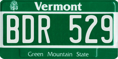 VT license plate BDR529