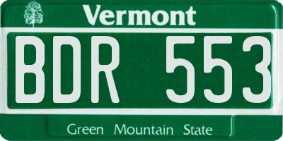VT license plate BDR553