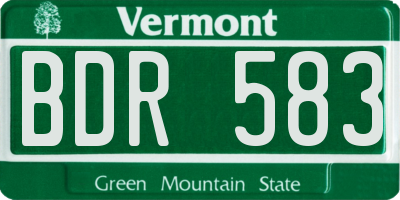 VT license plate BDR583