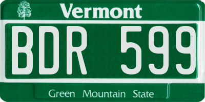 VT license plate BDR599