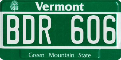 VT license plate BDR606