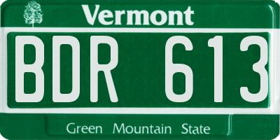 VT license plate BDR613