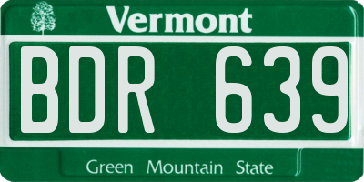 VT license plate BDR639