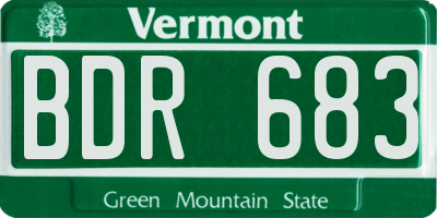 VT license plate BDR683
