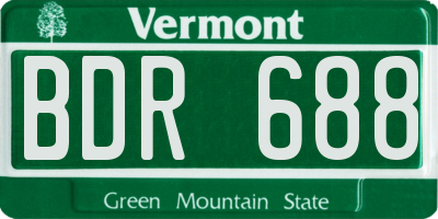VT license plate BDR688