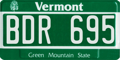 VT license plate BDR695