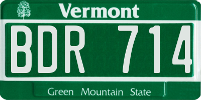 VT license plate BDR714