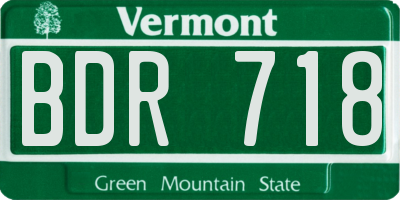 VT license plate BDR718